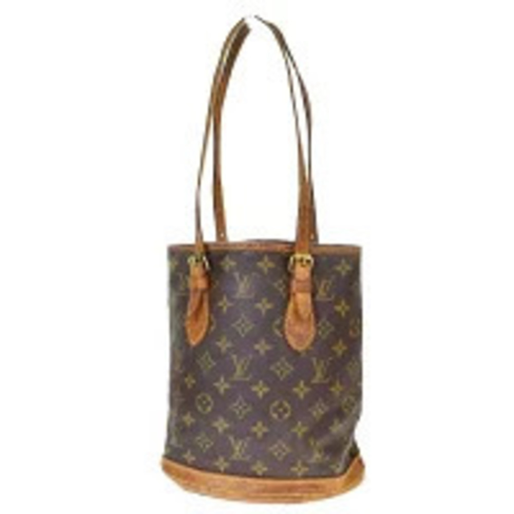 Louis Vuitton Monogram Bucket Shoulder Bag Canvas Leather Brown